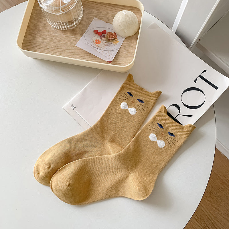 Medias Informales con Diseño de Gato