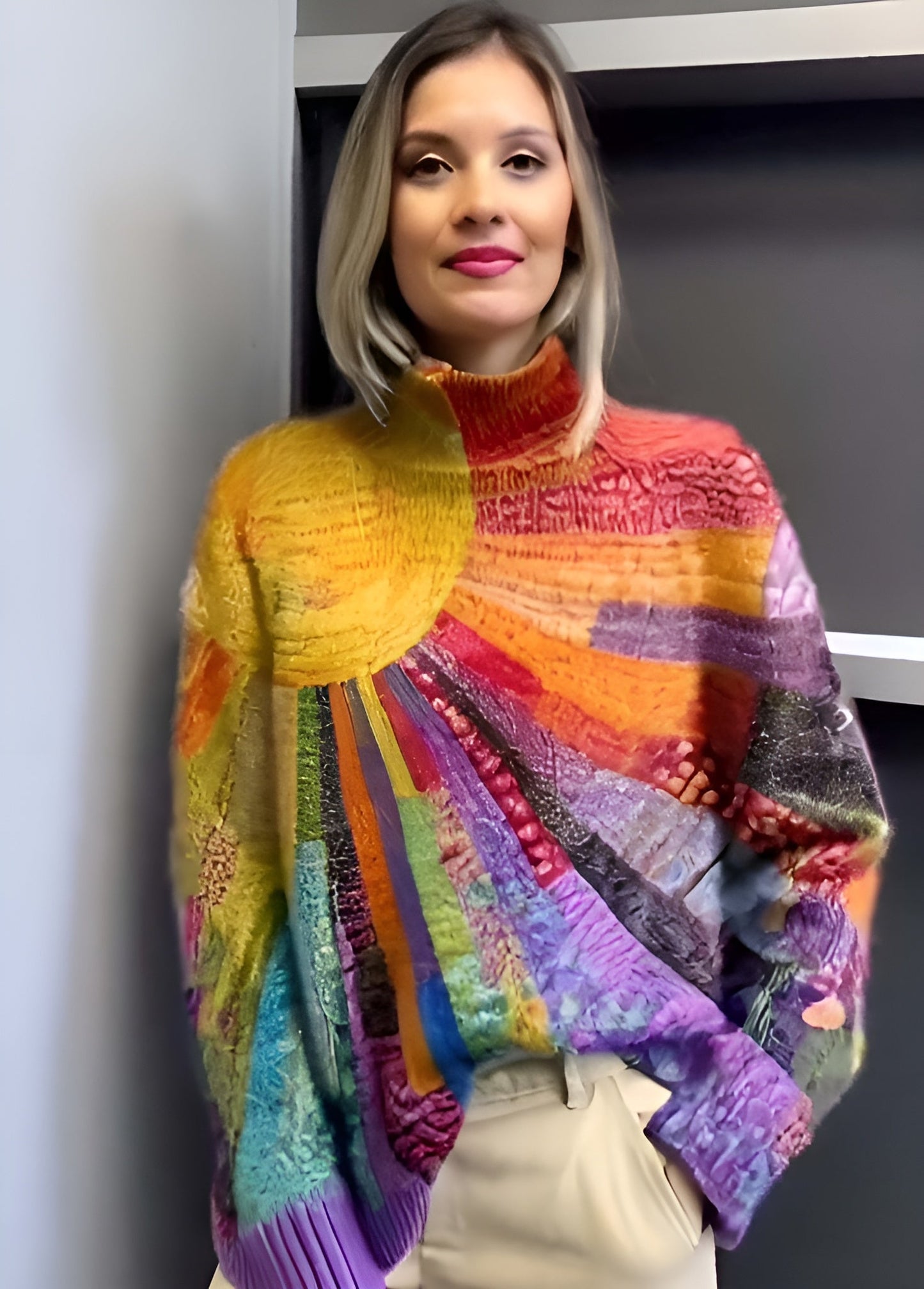 Elin sweater cuello alto colorido