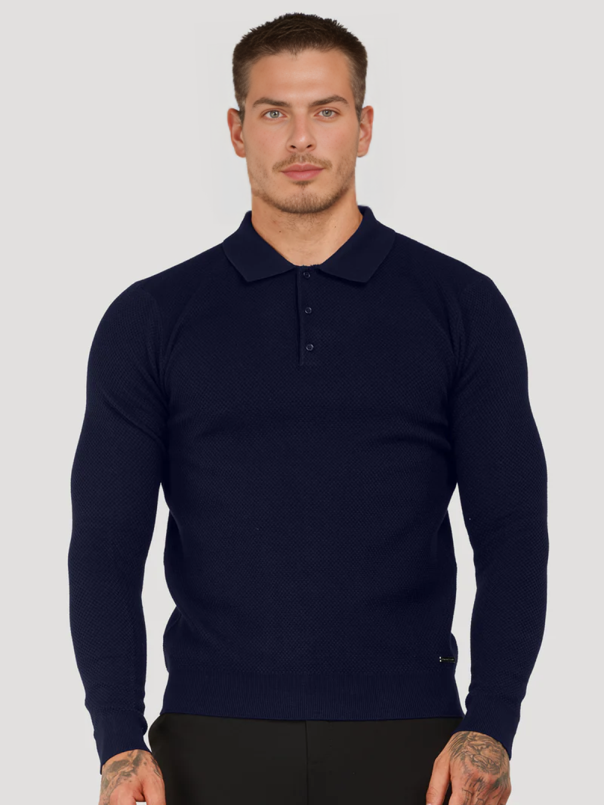 Polo manga larga gris
