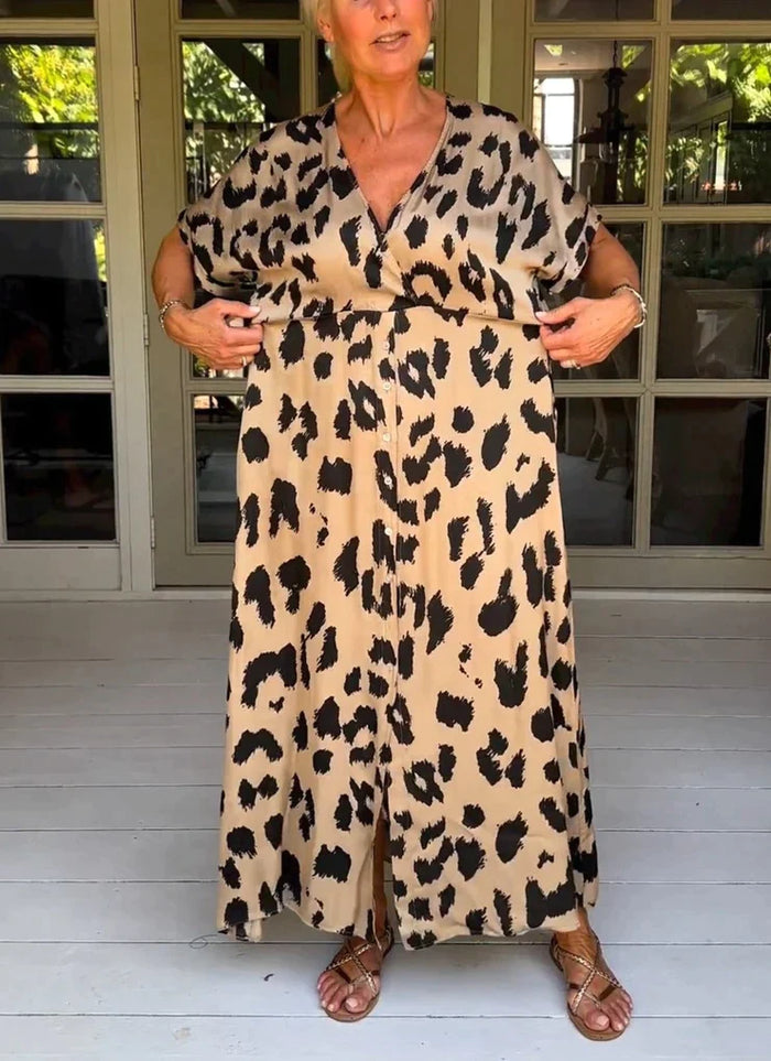 Maxi-Vestido Estampado Leopardo