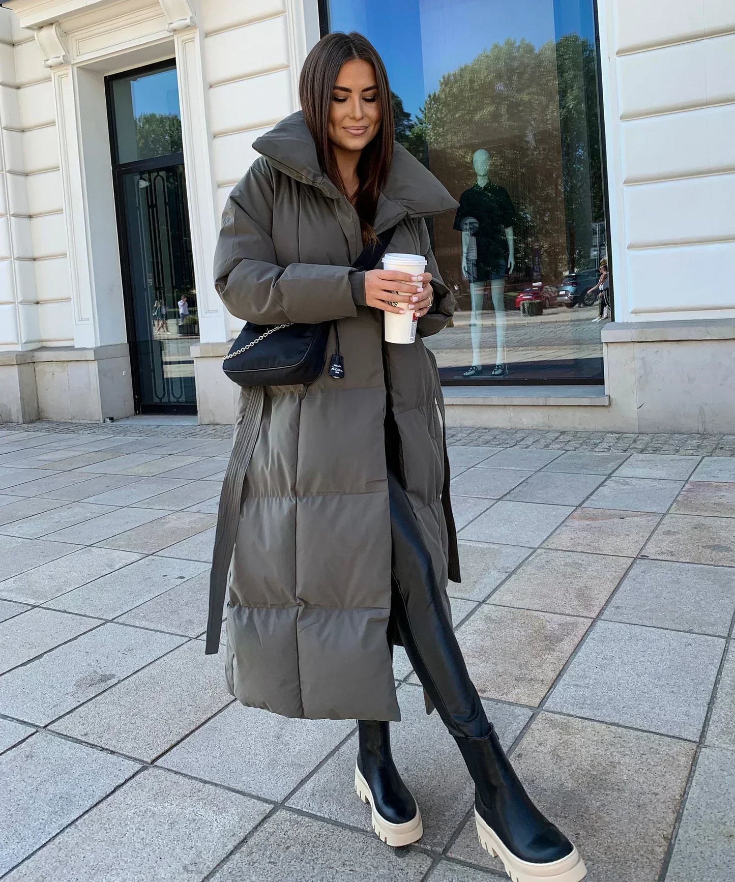 Chaqueta puffer larga