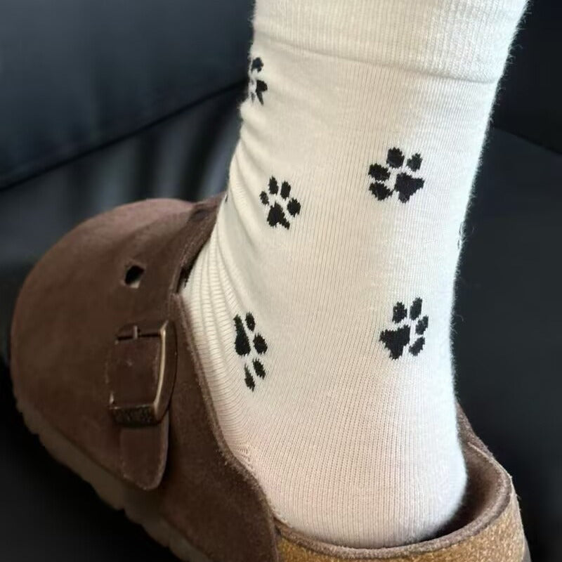 Medias Con Impresión de Patas de Gato