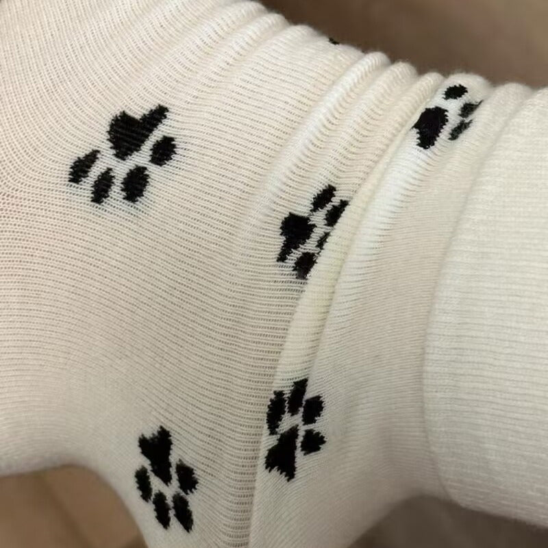 Medias Con Impresión de Patas de Gato
