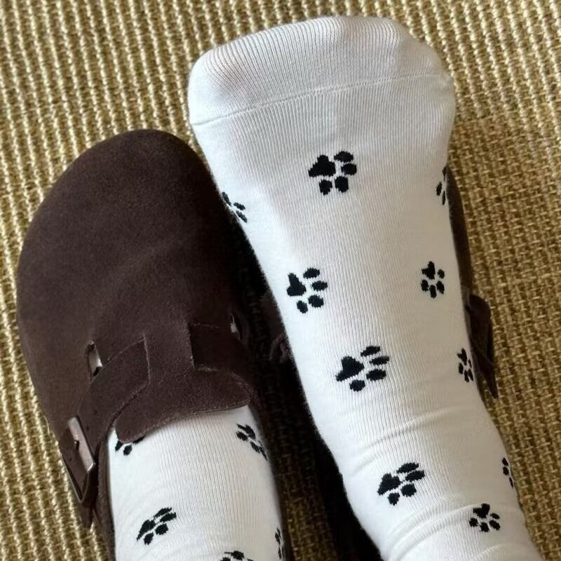 Medias Con Impresión de Patas de Gato