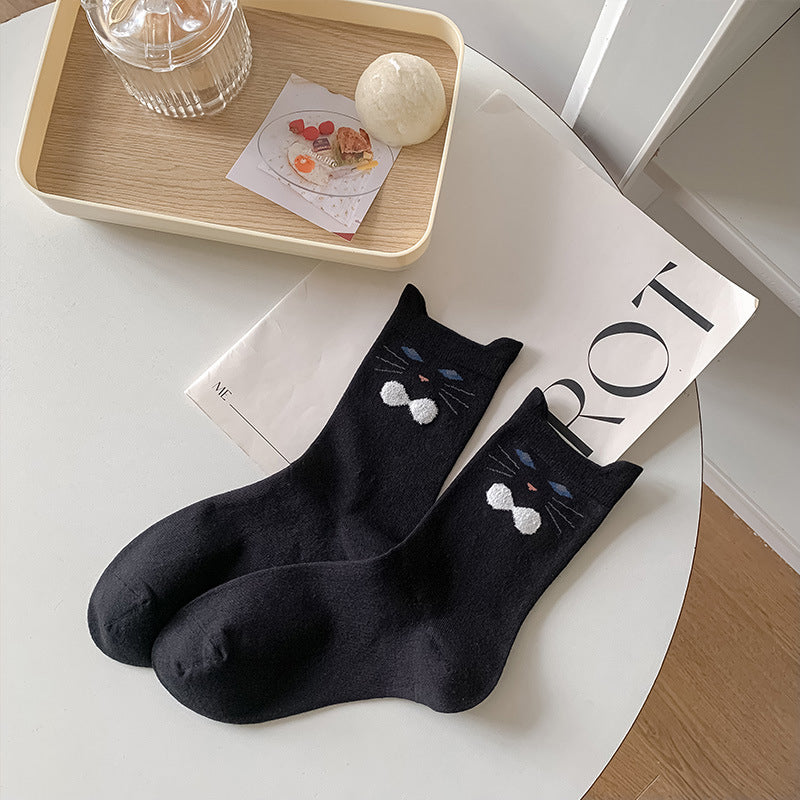 Medias Informales con Diseño de Gato