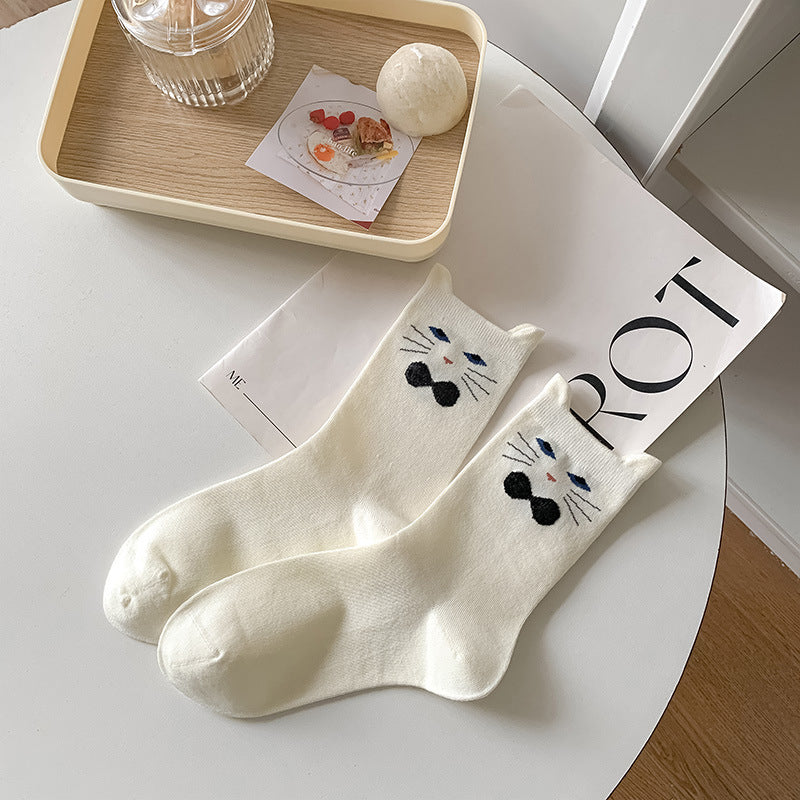 Medias Informales con Diseño de Gato