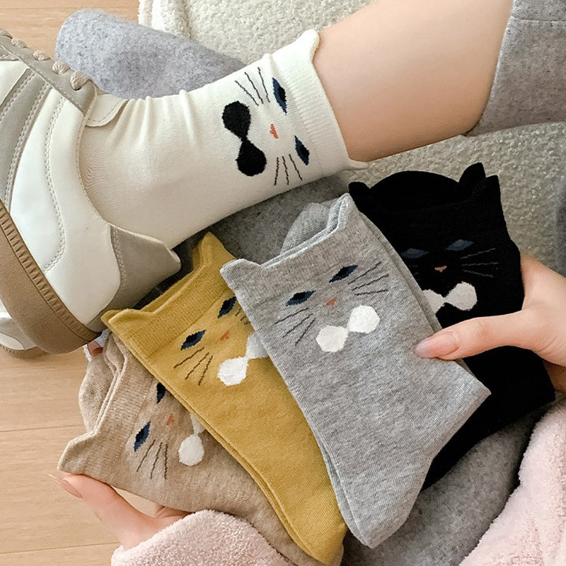 Medias Informales con Diseño de Gato