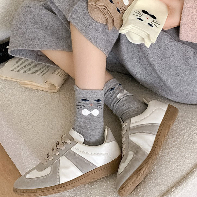 Medias Informales con Diseño de Gato