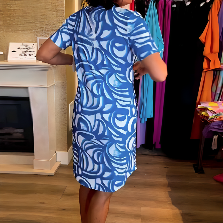 Vestido Estampado Manga Corta Sara