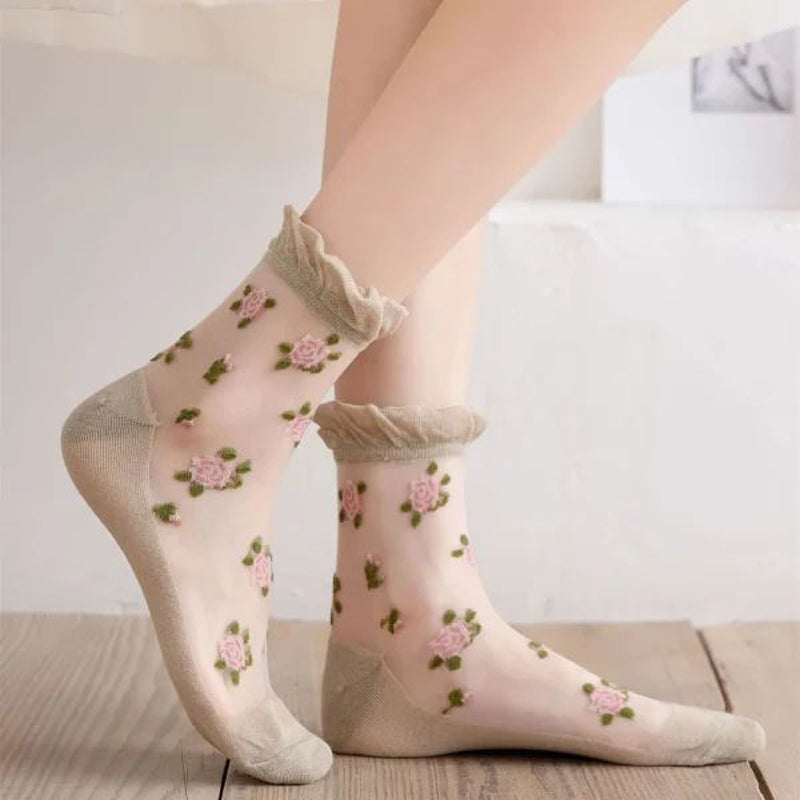 Calcetines Florales Transpirables