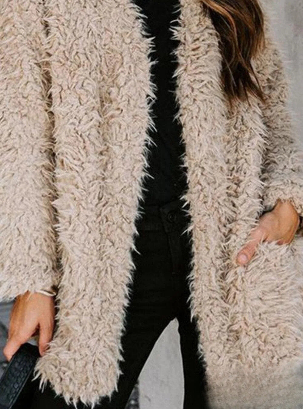 Abrigo peludo casual