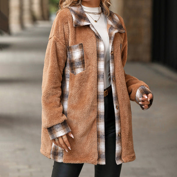 Abrigo de botones y cuadros