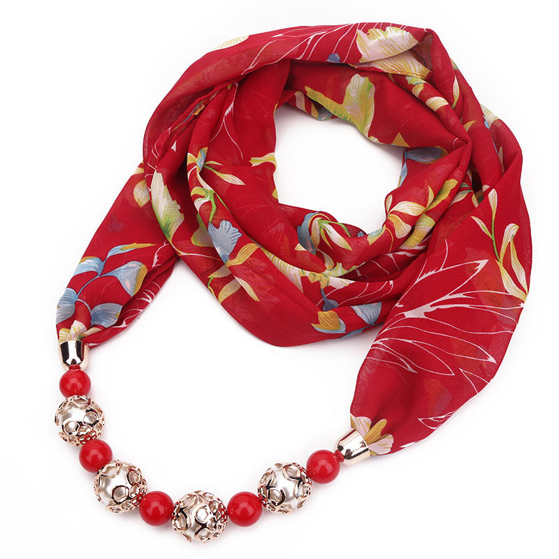 Bufanda Estampada Perlada Vintage