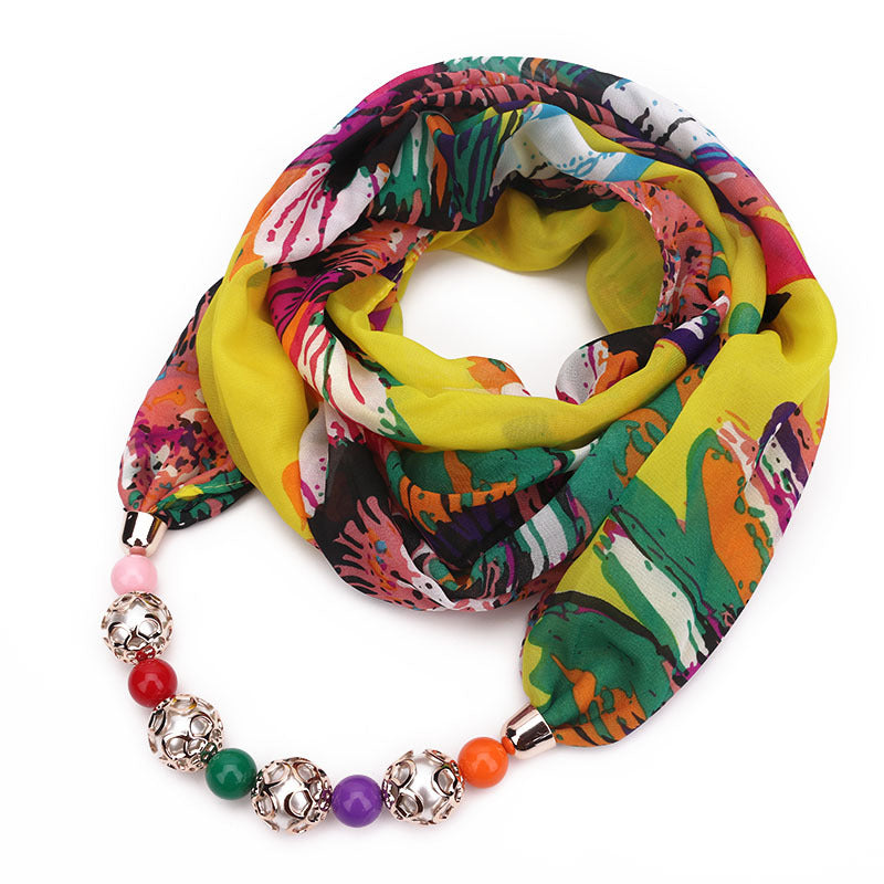 Bufanda Estampada Perlada Vintage