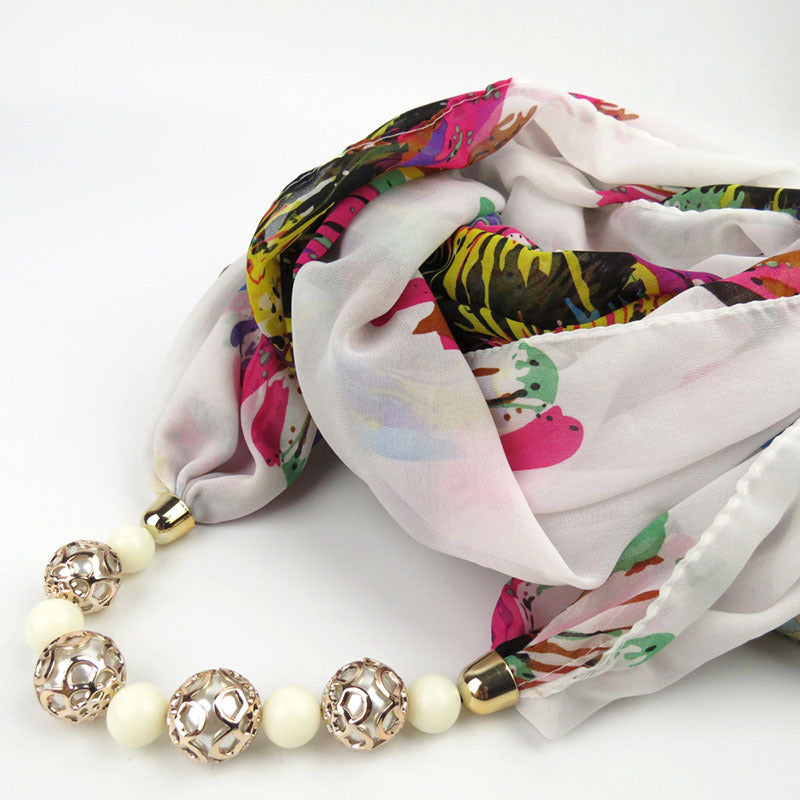 Bufanda Estampada Perlada Vintage