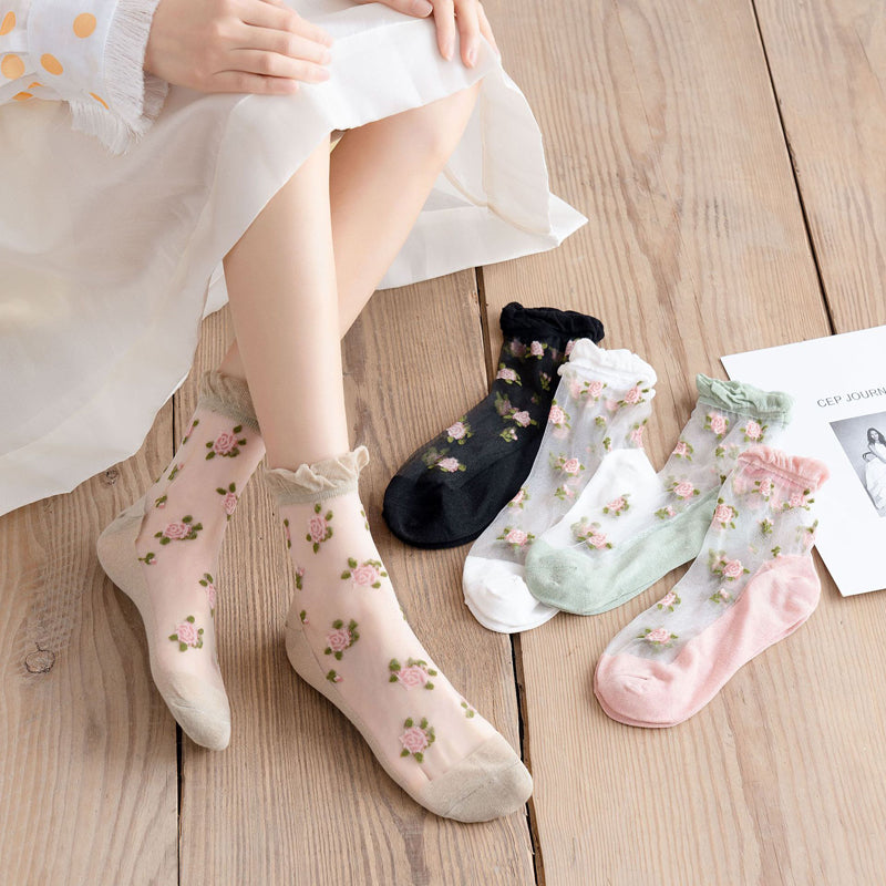 Calcetines Florales Transpirables