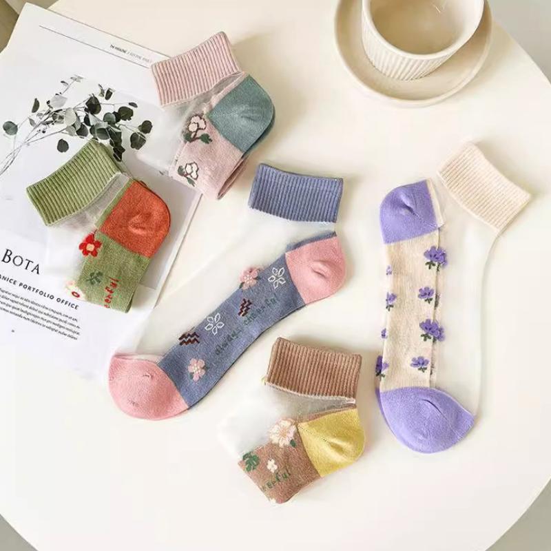 Medias Florales Transpirables