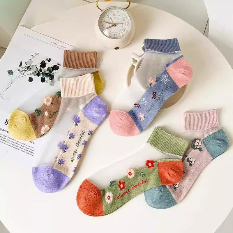 Medias Florales Transpirables