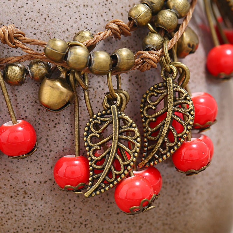 Pulsera Vintage Étnica Cereza