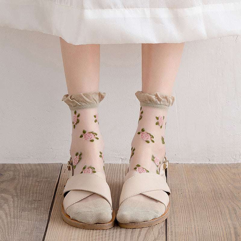 Calcetines Florales Transpirables