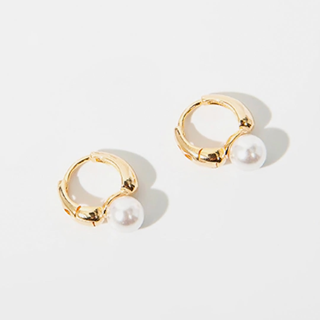 Aro Argolla con Perla colgante