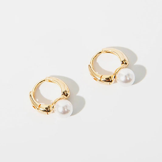 Aro Argolla con Perla colgante