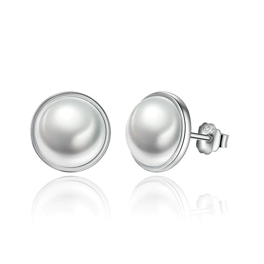 Aro de broche tipo botón con Perlitas