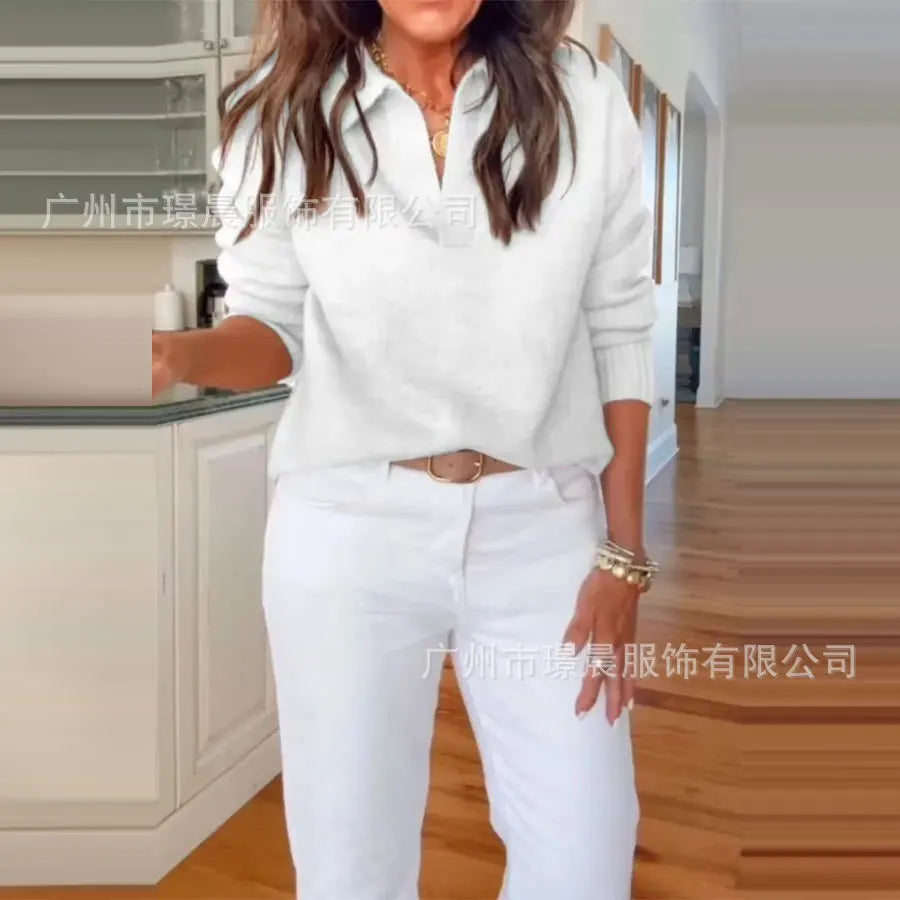 Sweater casual cuello en V monaco