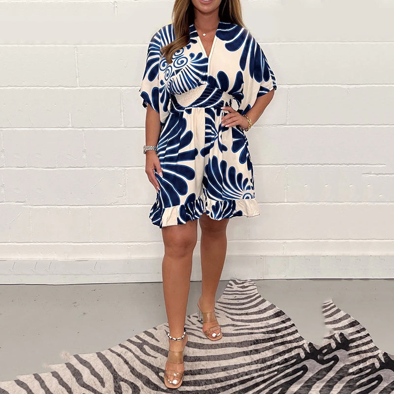 Vestido Floral Cuello en V Astrid