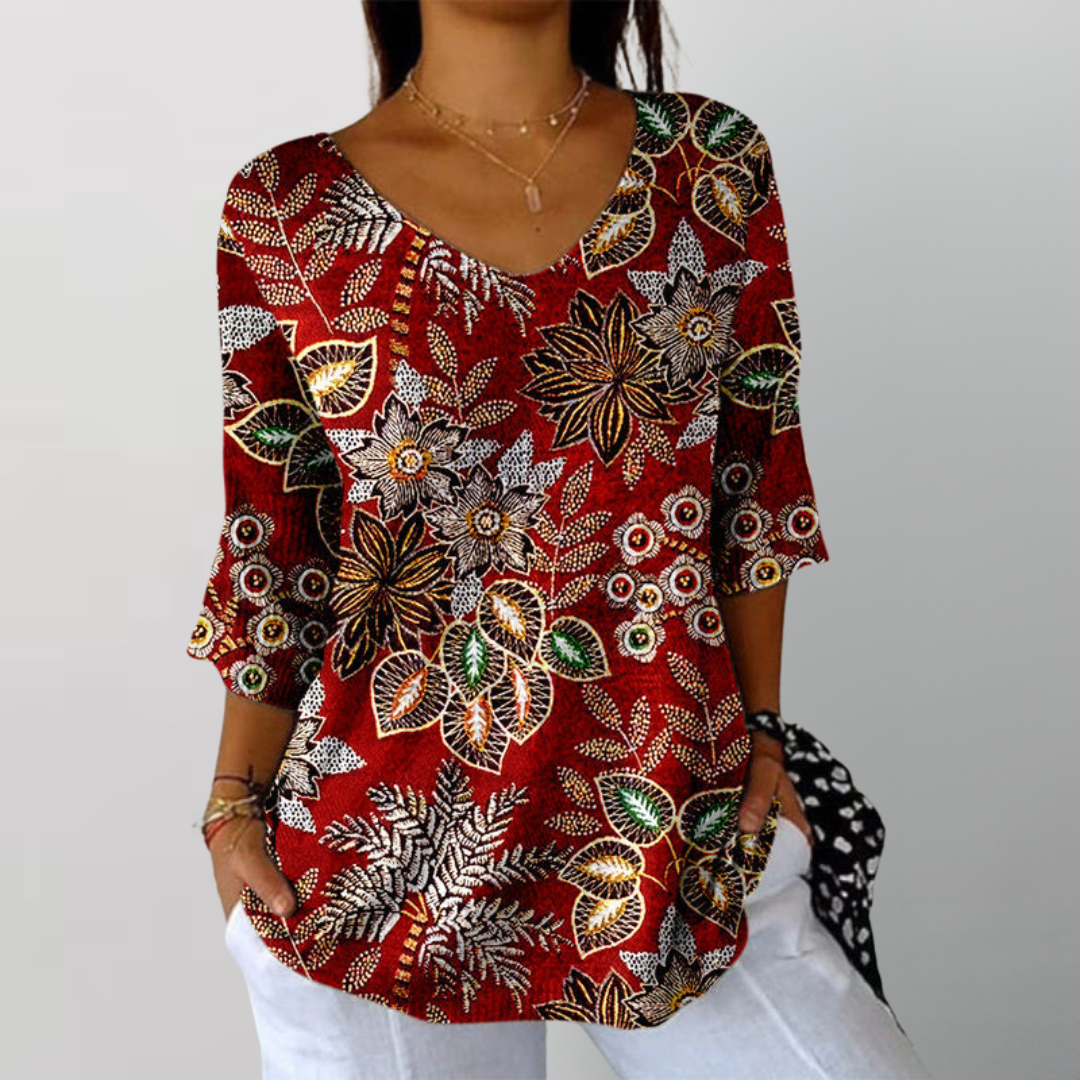 Blusa Estampada Retro Vayolet