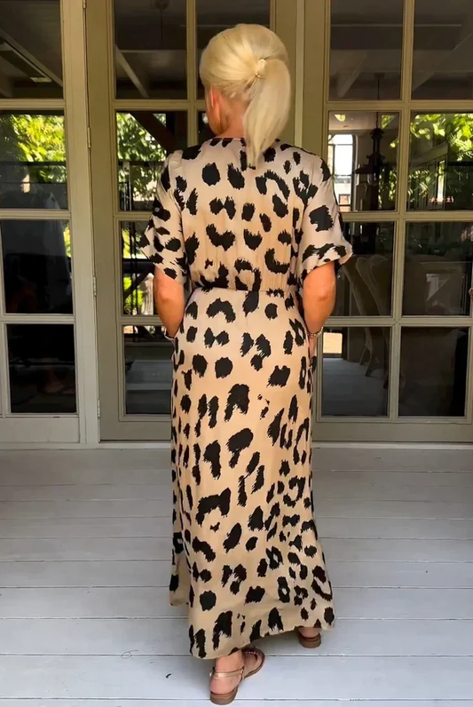 Maxi-Vestido Estampado Leopardo