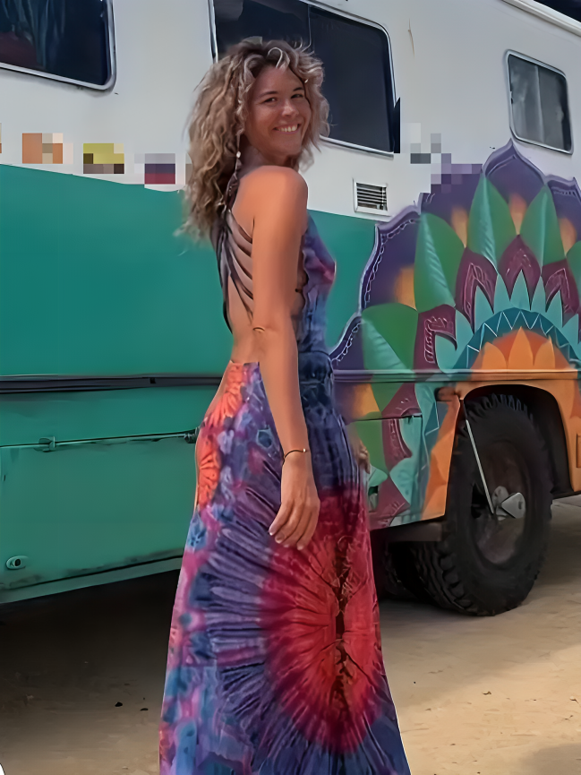 Vestido largo Efecto tie-dye Karen