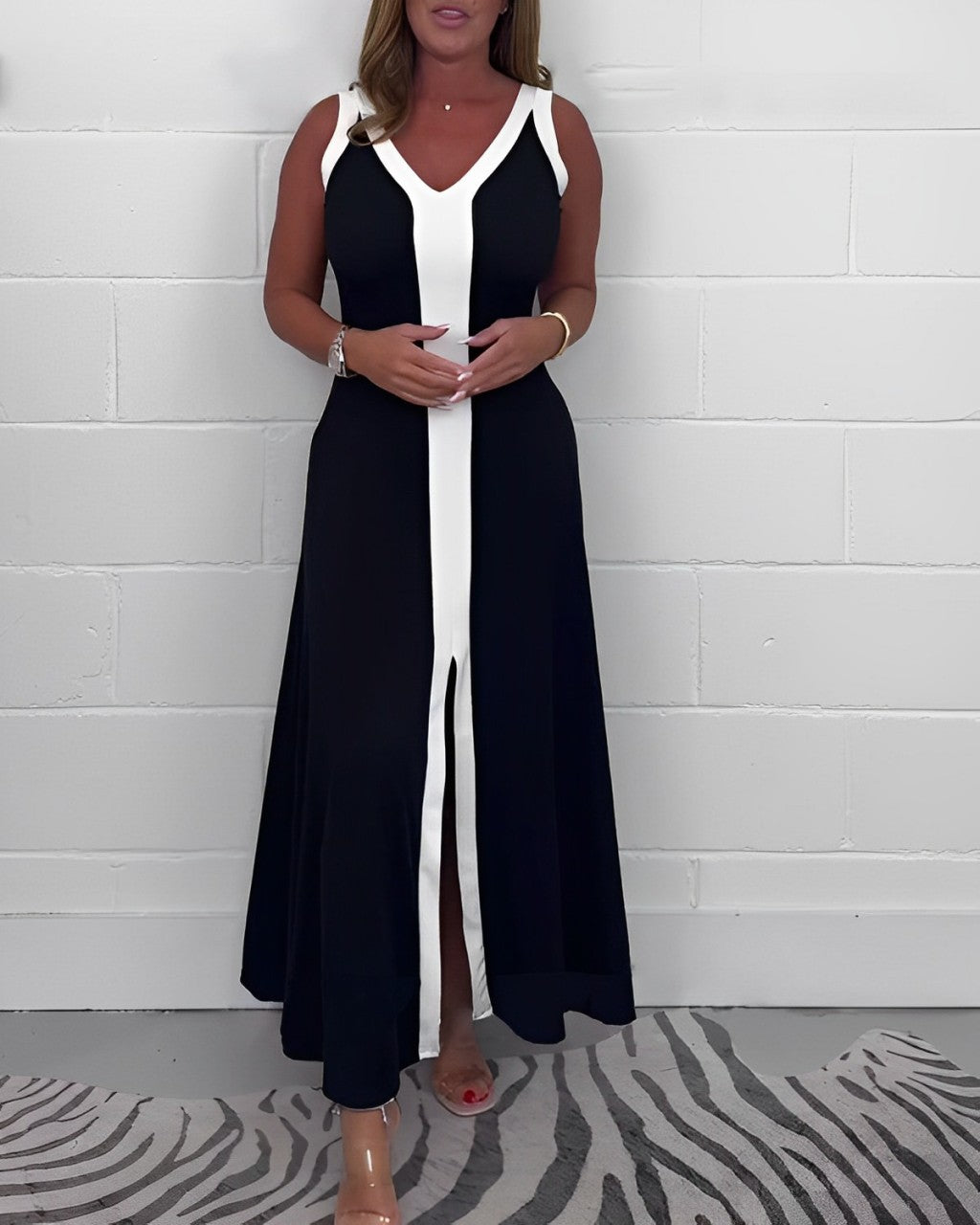 Vestido Largo con Abertura Frontal Lainy