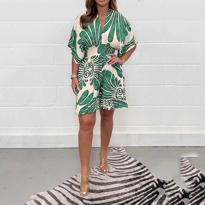 Vestido Floral Cuello en V Astrid