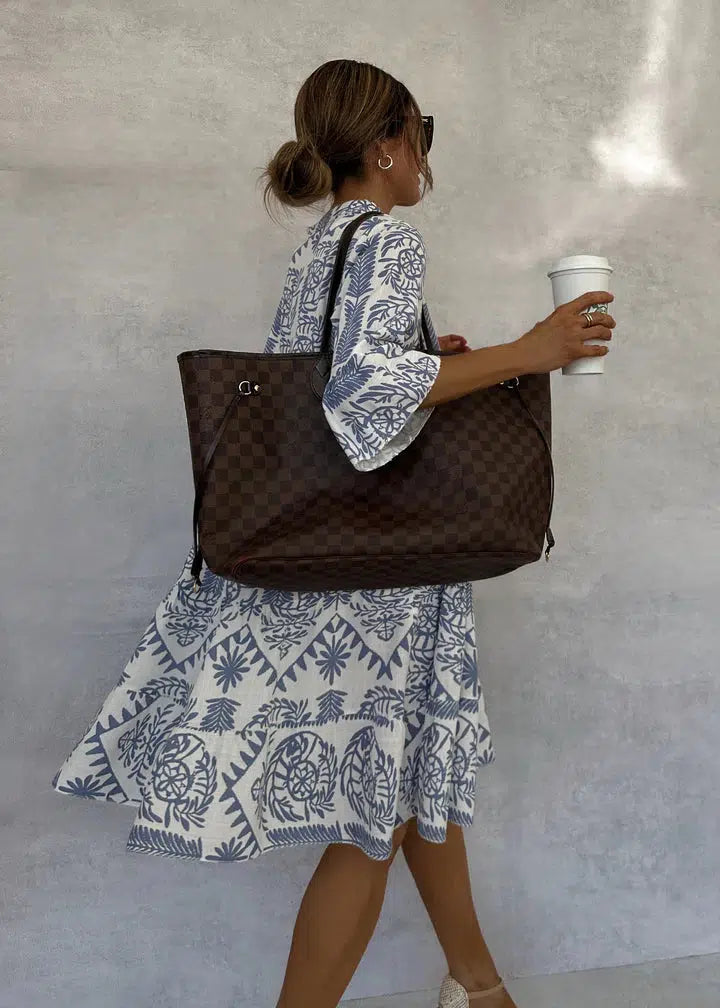 Vestido Estampado con escote en V Sofia